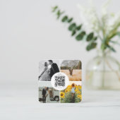 Fotograaf Foto's QR Code Social Media Icons Vierkante Visitekaartje (Staand voorkant)