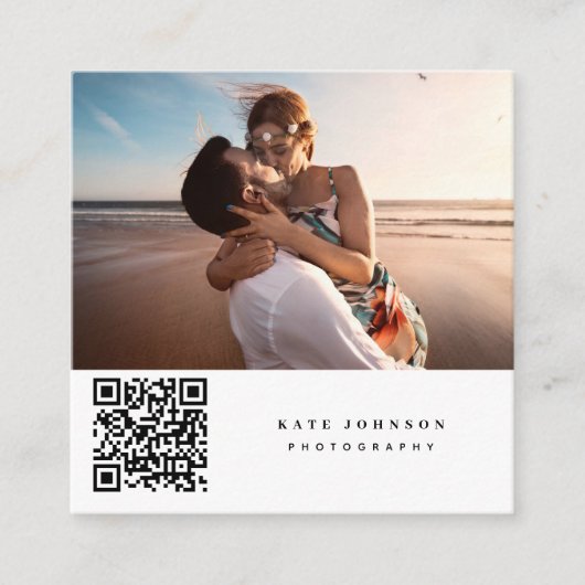 Fotograaf Foto's QR Code Social Media Icons Vierkante Visitekaartje (Voorkant)