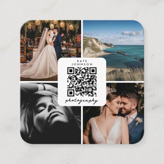 Fotograaf Foto's QR Code Social Media Script Vierkante Visitekaartje (Voorkant)