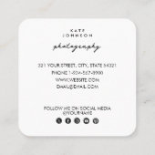 Fotograaf Foto's QR Code Social Media Script Vierkante Visitekaartje (Achterkant)