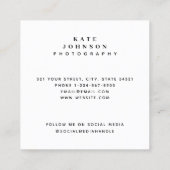 Fotograaf Foto's QR-code Sociale media Vierkante Visitekaartje (Achterkant)