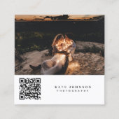Fotograaf Foto's QR-code Sociale media Vierkante Visitekaartje (Voorkant)