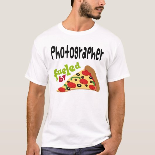 Fotograaf (Funny) Pizza T Shirt (Voorkant)