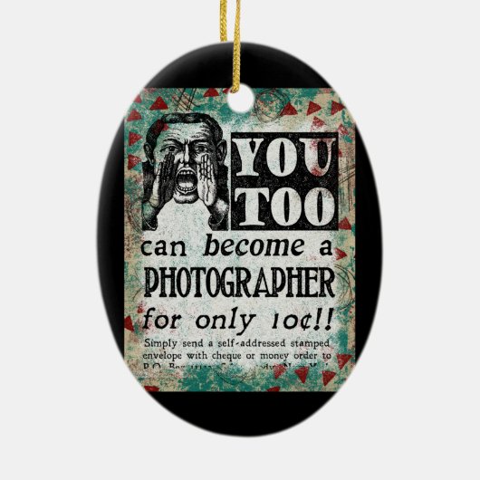 Fotograaf - Funny Retro Keramisch Ornament (Achterkant)