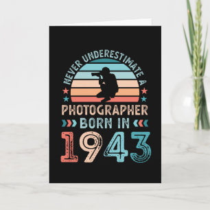 Fotograaf geboren in 1943 80e verjaardagscadeau kaart