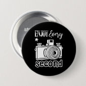 Fotograaf geniet elke seconde ronde button 7,6 cm (Voorkant /achterkant)