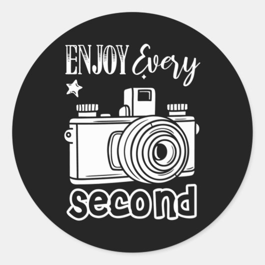 Fotograaf geniet elke seconde ronde sticker (Voorkant)