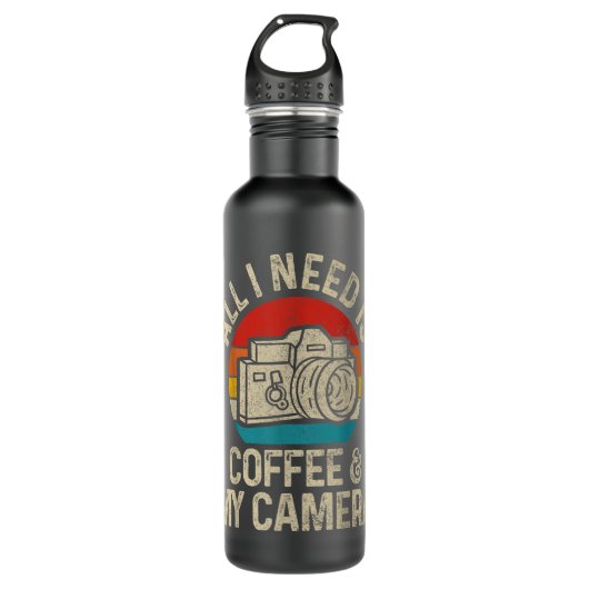 Fotograaf Gift Coffee & Camera Funny  Ph Waterfles (Voorkant)