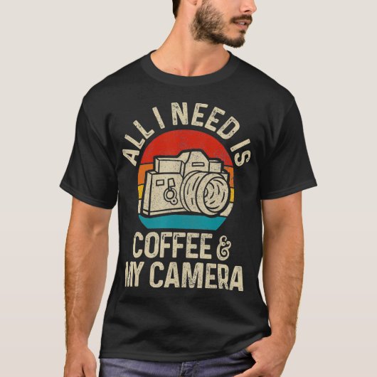 Fotograaf Gift Coffee Camera Funny  Pho T-shirt (Voorkant)