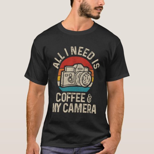 Fotograaf Gift Coffee Camera Funny Phot T-shirt (Voorkant)