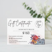 Fotograaf Gift Floral Certificaat Log (Staand voorkant)