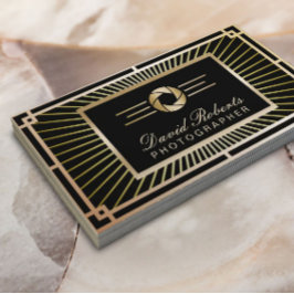 Fotograaf Gold Art Deco Modern Visitekaartje