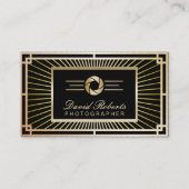 Fotograaf  Gold Art Deco Modern Visitekaartje (Voorkant)