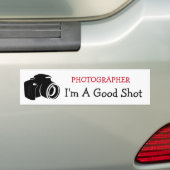 Fotograaf, Good Shot Bumpersticker (Op auto)