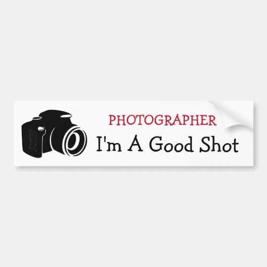 Fotograaf, Good Shot Bumpersticker (Voorkant)