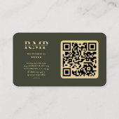 Fotograaf gouden camera lens leger groen modern visitekaartje (Achterkant)