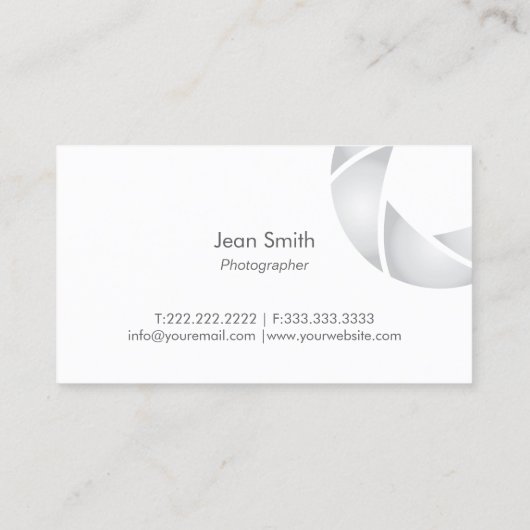 Fotograaf Gray Beach Seashells Visitekaartje (Achterkant)