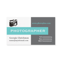 Fotograaf grijs, wit, blauw in het oog vallend