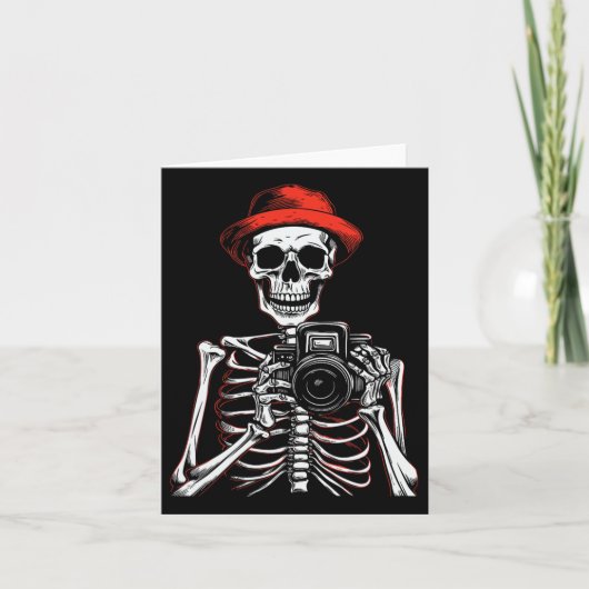 Fotograaf Halloween Kostuum Skeleton Lover Kaart (Voorkant)