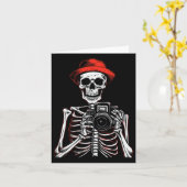Fotograaf Halloween Kostuum Skeleton Lover Kaart (Gele Bloem)