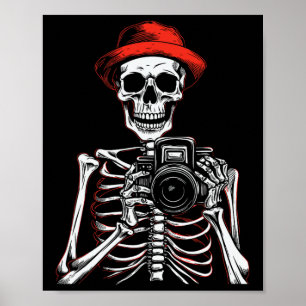 Fotograaf Halloween Kostuum Skeleton Lover Poster