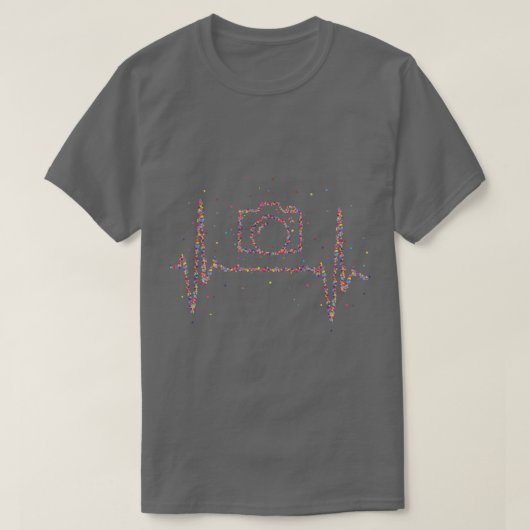 Fotograaf Heartbeat Camera T-shirt (Design voorkant)