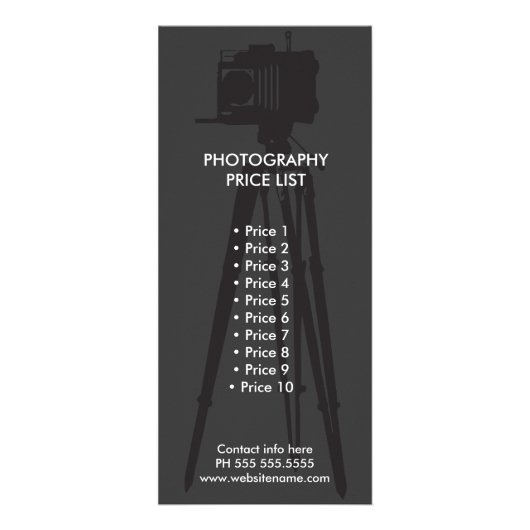 Fotograaf i rack kaart (Voorkant)