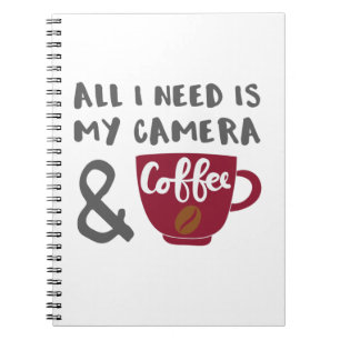 Fotograaf Ik heb alleen mijn camera en koffie nodi Notitieboek