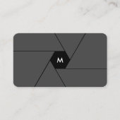 Fotograaf Initiaal Donkergrijs Shutter Lens Modern Visitekaartje (Voorkant)