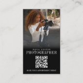 Fotograaf Instagram Influencer QR Code Zwart Visitekaartje (Voorkant)