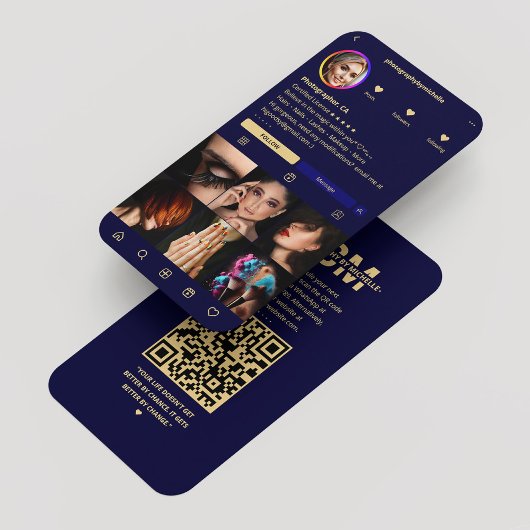 Fotograaf Instagram Midnight Blue Modern Visitekaartje