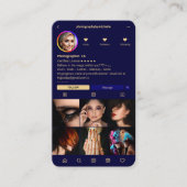 Fotograaf Instagram Midnight Blue Modern Visitekaartje (Voorkant)