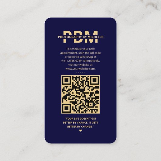 Fotograaf Instagram Midnight Blue Modern Visitekaartje (Achterkant)