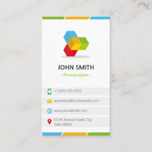 Fotograaf - kleurrijk met QR-code Visitekaartje