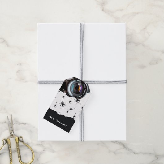 Fotograaf Labels voor kerstcadeautjes Cadeaulabel (Met Touw)