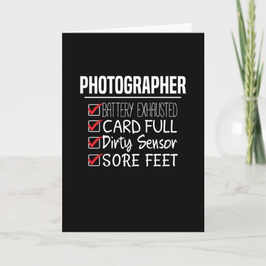 Fotograaf Leven - Grappige Fotografie Checklist Kaart (Voorkant)