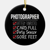 Fotograaf Life - Grappige Fotografie Checklist Keramisch Ornament (Voorkant)