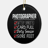 Fotograaf Life - Grappige Fotografie Checklist Keramisch Ornament (Links)
