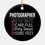 Fotograaf Life - Grappige Fotografie Checklist Keramisch Ornament (Achterkant)
