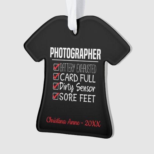 Fotograaf Life - Grappige Fotografie Checklist Ornament (voorkant)