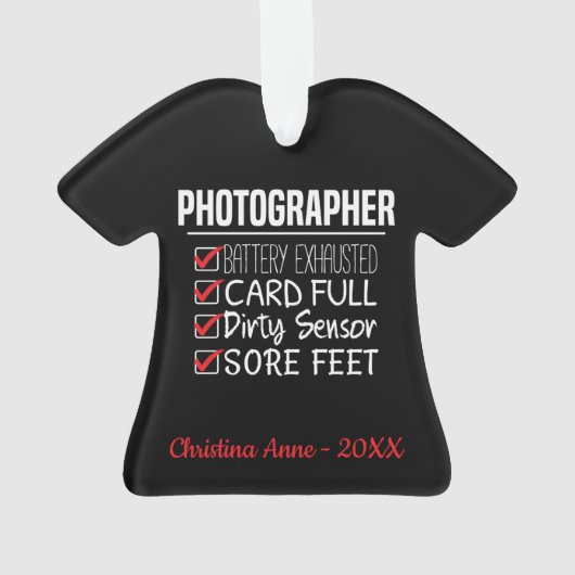 Fotograaf Life - Grappige Fotografie Checklist Ornament (achterkant)