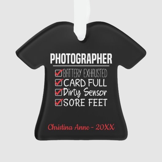Fotograaf Life - Grappige Fotografie Checklist Ornament (voorkant)