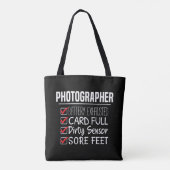 Fotograaf Life - Grappige Fotografie Checklist Tote Bag (Achterkant)