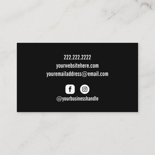 Fotograaf Lijst Aangepast foto-Visitekaartje Visitekaartje (Achterkant)