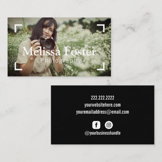 Fotograaf Lijst Aangepast foto-Visitekaartje Visitekaartje (Voorkant / Achterkant)