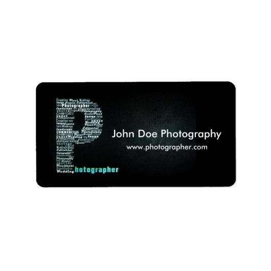 Fotograaf logo Zakelijk labelblad 1 Etiket (Voorkant)
