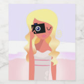 Fotograaf meisje wijn label wijn etiket (Enkel label)