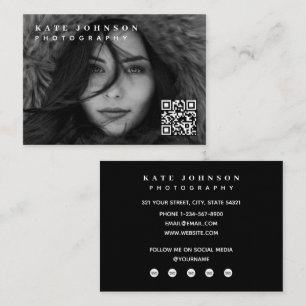 Fotograaf Minimaal Foto QR Code Sociale Media Visitekaartje