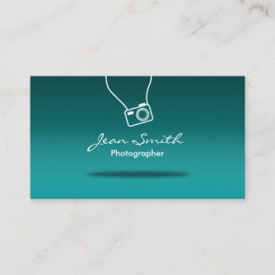 Fotograaf Minimale camera Blauwgroen fotografie Visitekaartje