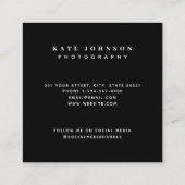 Fotograaf Minimale foto QR Code Sociale media Vierkante Visitekaartje (Achterkant)